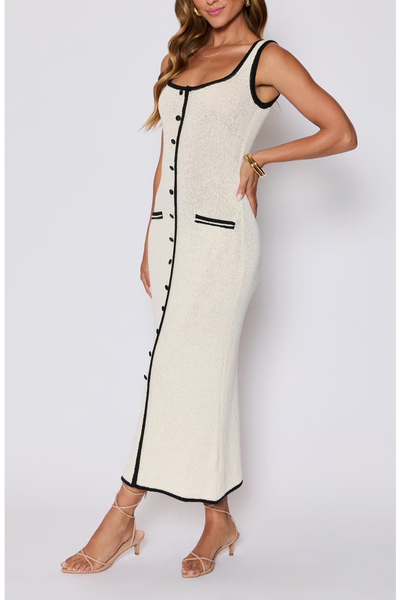 Contrast Midi Sweater Dress (Nordstrom Exclusive), Alternate, color, CREAM/ BLACK
