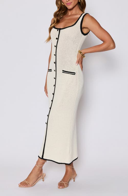 Vici Collection Contrast Midi Sweater Dress In White