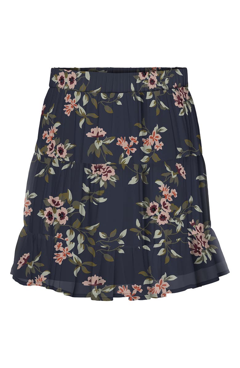 VERO MODA Kay Ruffle Chiffon Miniskirt, Main, color, 