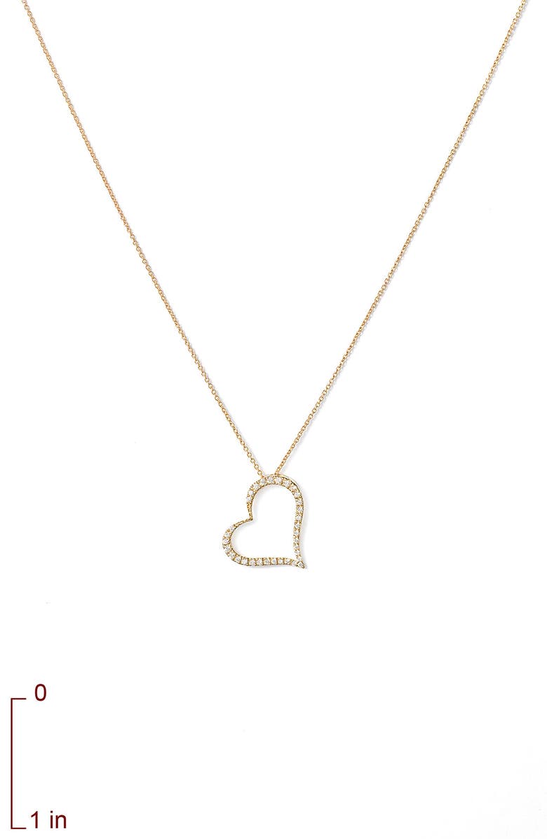 Roberto Coin Slanted Diamond Heart Pendant Necklace, Alternate, color,
