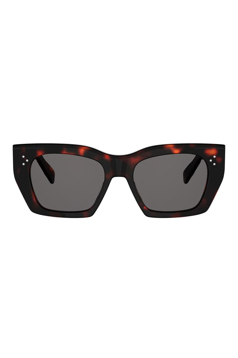 53mm Square Sunglasses, Main, color, DARK HAVANA / SMOKE