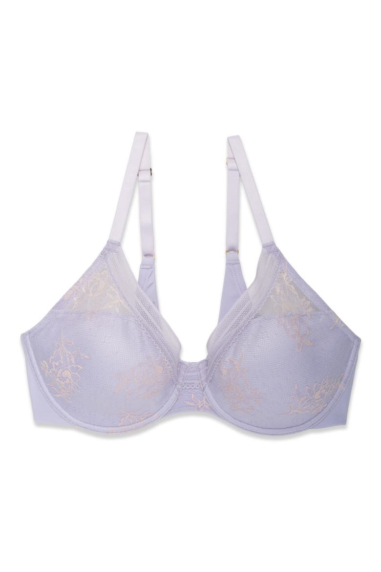 Love Lace Back Smoothing Plunge T-Shirt Bra, Alternate, color, PURPLE PEARL/ PEACH WHIP