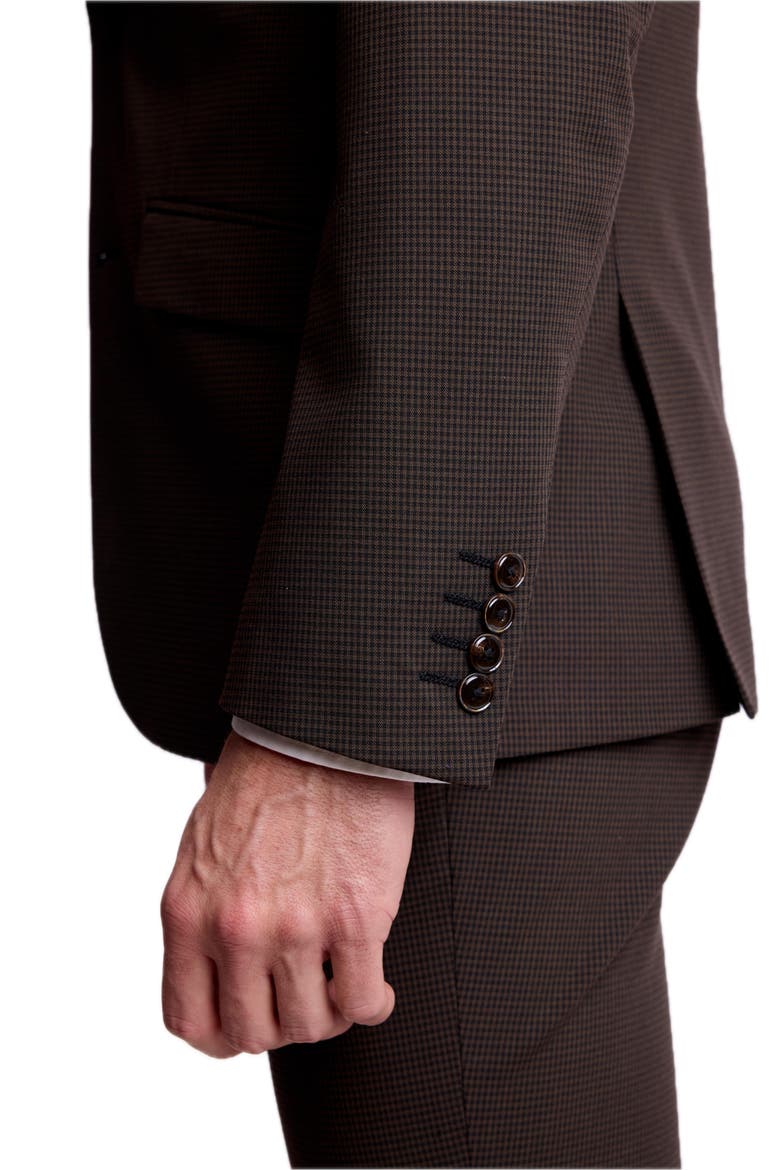 Dover Slim Fit Notch Lapel Blazer, Alternate, color, CHOCOLATE BLACK MINI CHECK