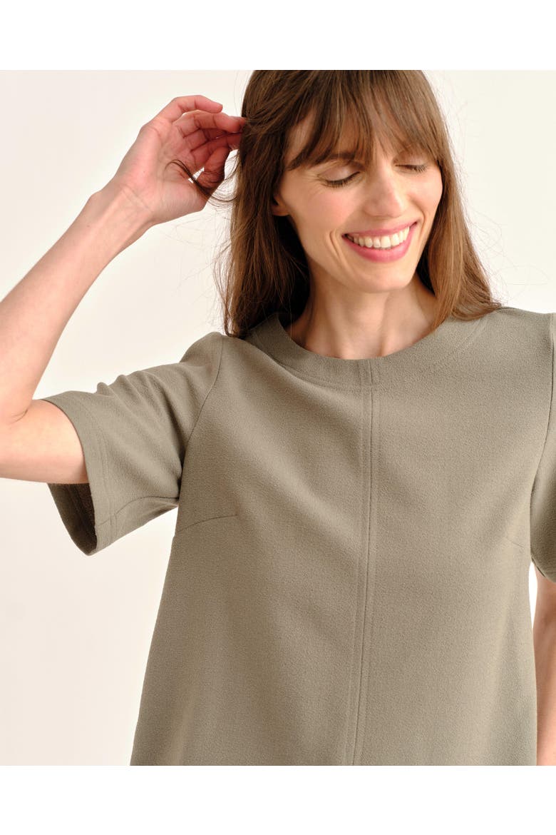 Chloe Pebbled Crepe Top, Alternate, color, Moss