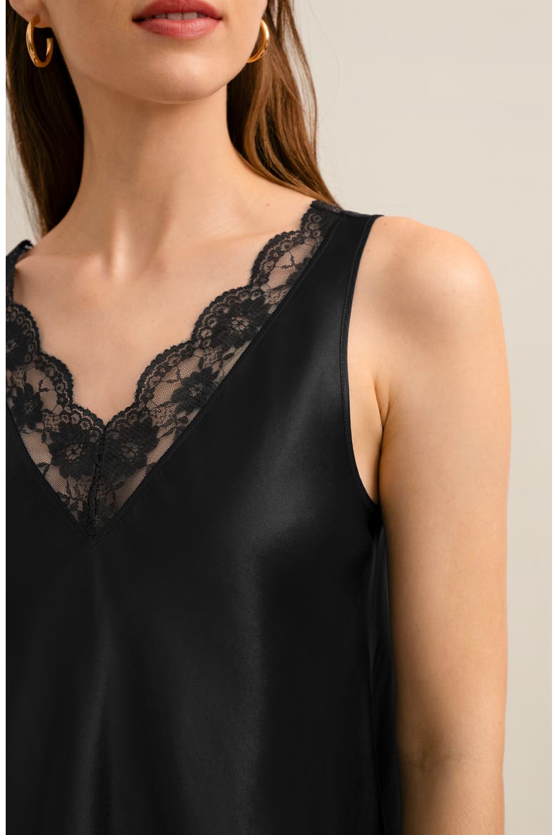 Women's The Armeria Lace Silk Tank, Alternate, color, Black