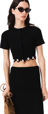 maje Cardigan with floral jewel details