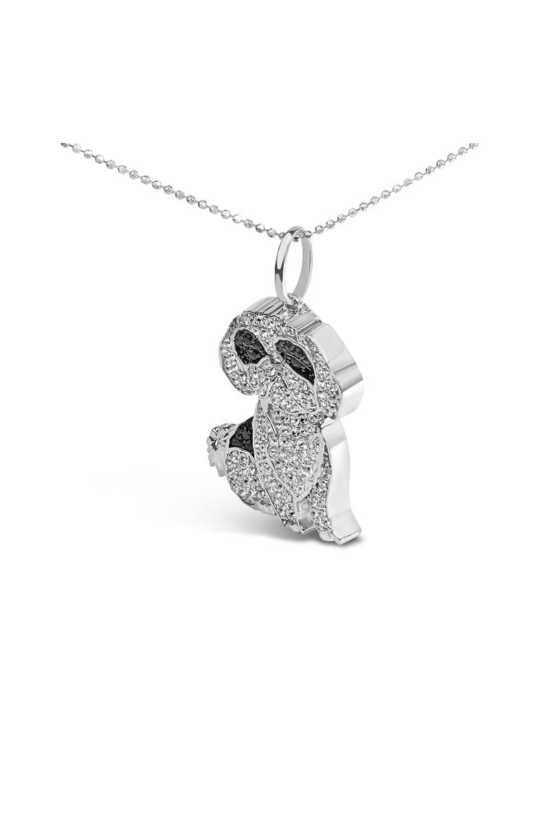 Haus of Brilliance Silver 1 1/4 Cttw Diamond Shih Tzu Dog Pendant Necklace 18 inch, Alternate, color, White