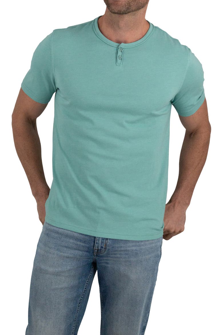 Short Sleeve Henley, Main, color, BEACH GLASS