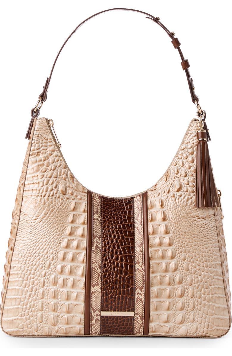 Brahmin Tabitha Croc Embossed Leather Shoulder Bag, Main, color,