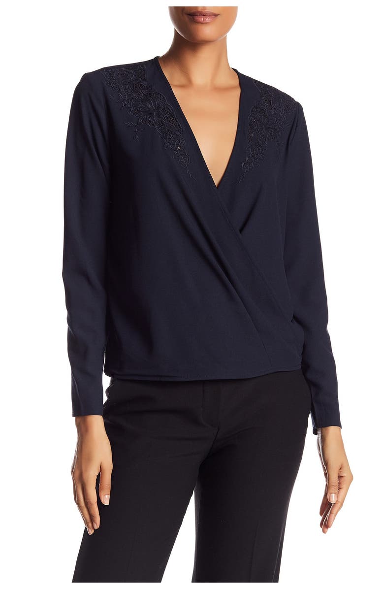 Adrienne Vittadini Woven Wrap Shirt, Alternate, color, 
