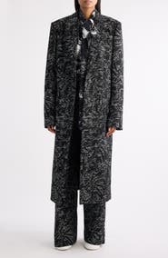 Dries Van Noten Raftan Abstract Swirl Jacquard Coat