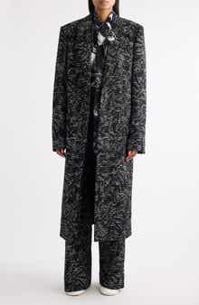 Raftan Abstract Swirl Jacquard Coat