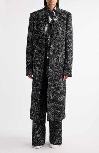 Raftan Abstract Swirl Jacquard Coat
