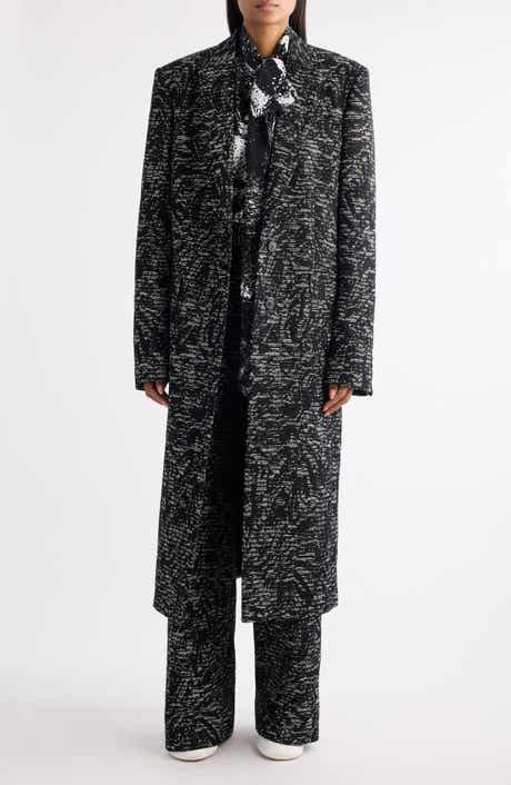 Raftan Abstract Swirl Jacquard Coat