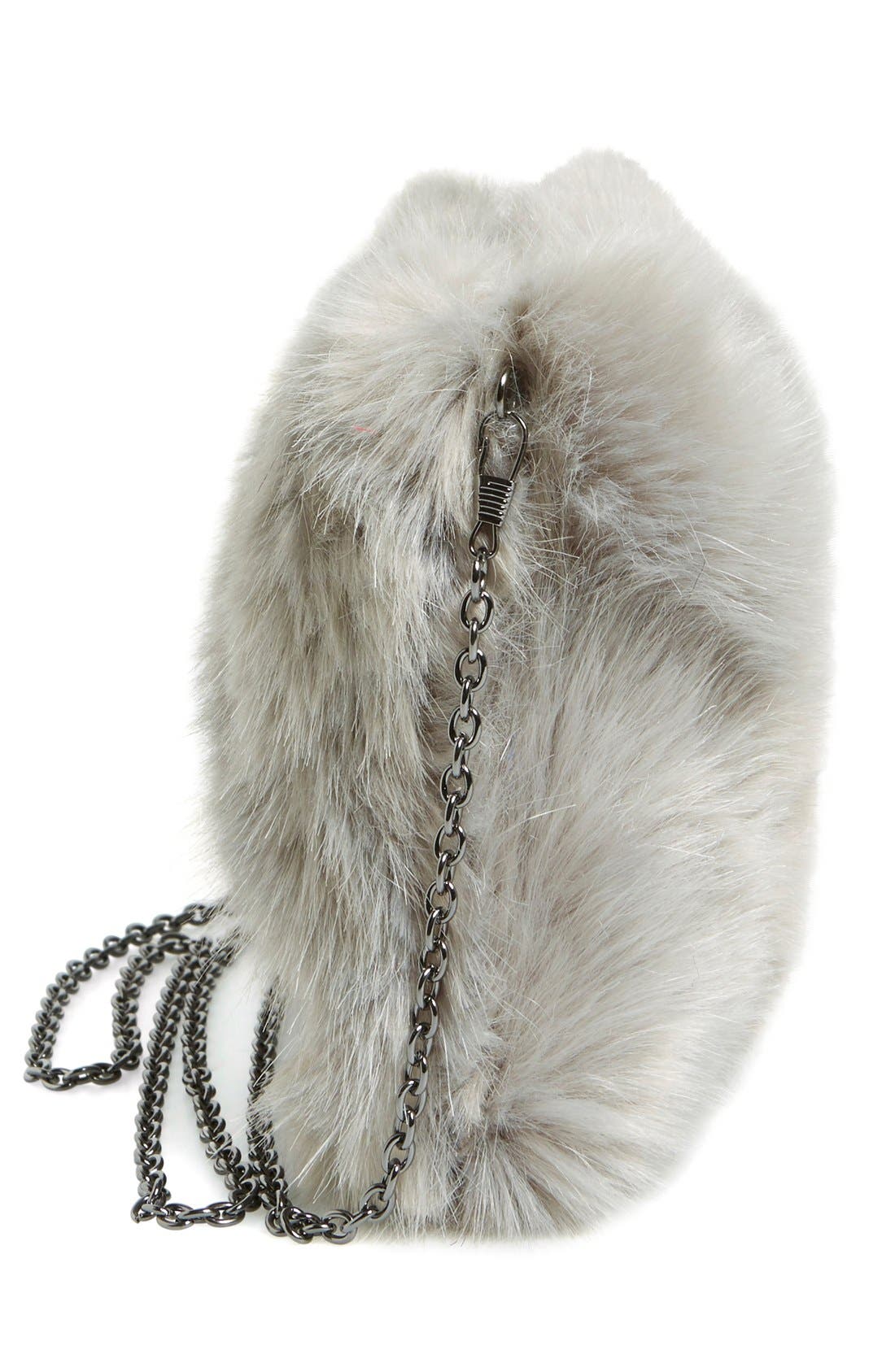 No Brand Needed Faux Fur Convertible Clutch, Alternate, color, GREY