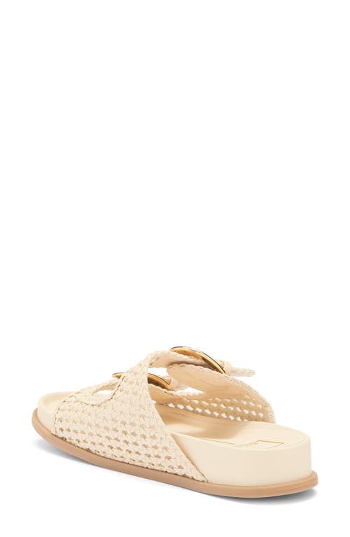 Dolce Vita Sensa Woven Double Strap Slide Sandal In Bone Stella