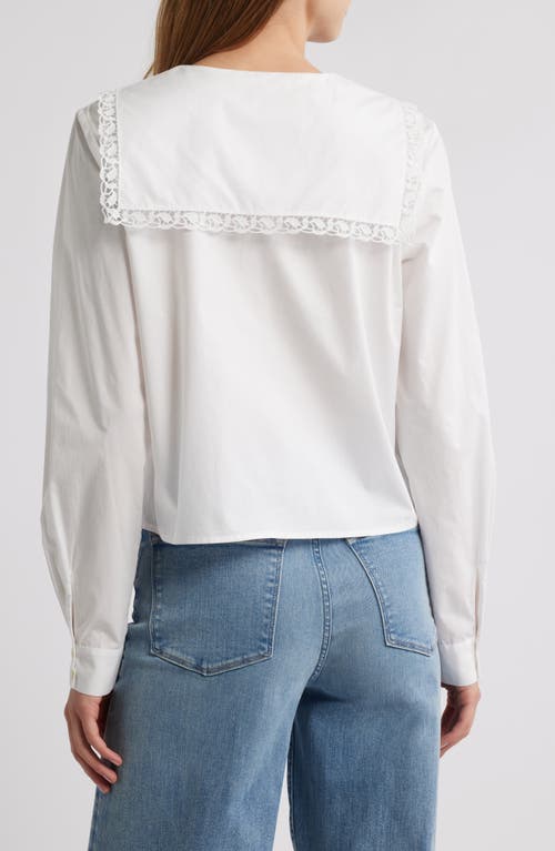 Frame The Charm Sailor Collar Cotton Poplin Button-up Shirt