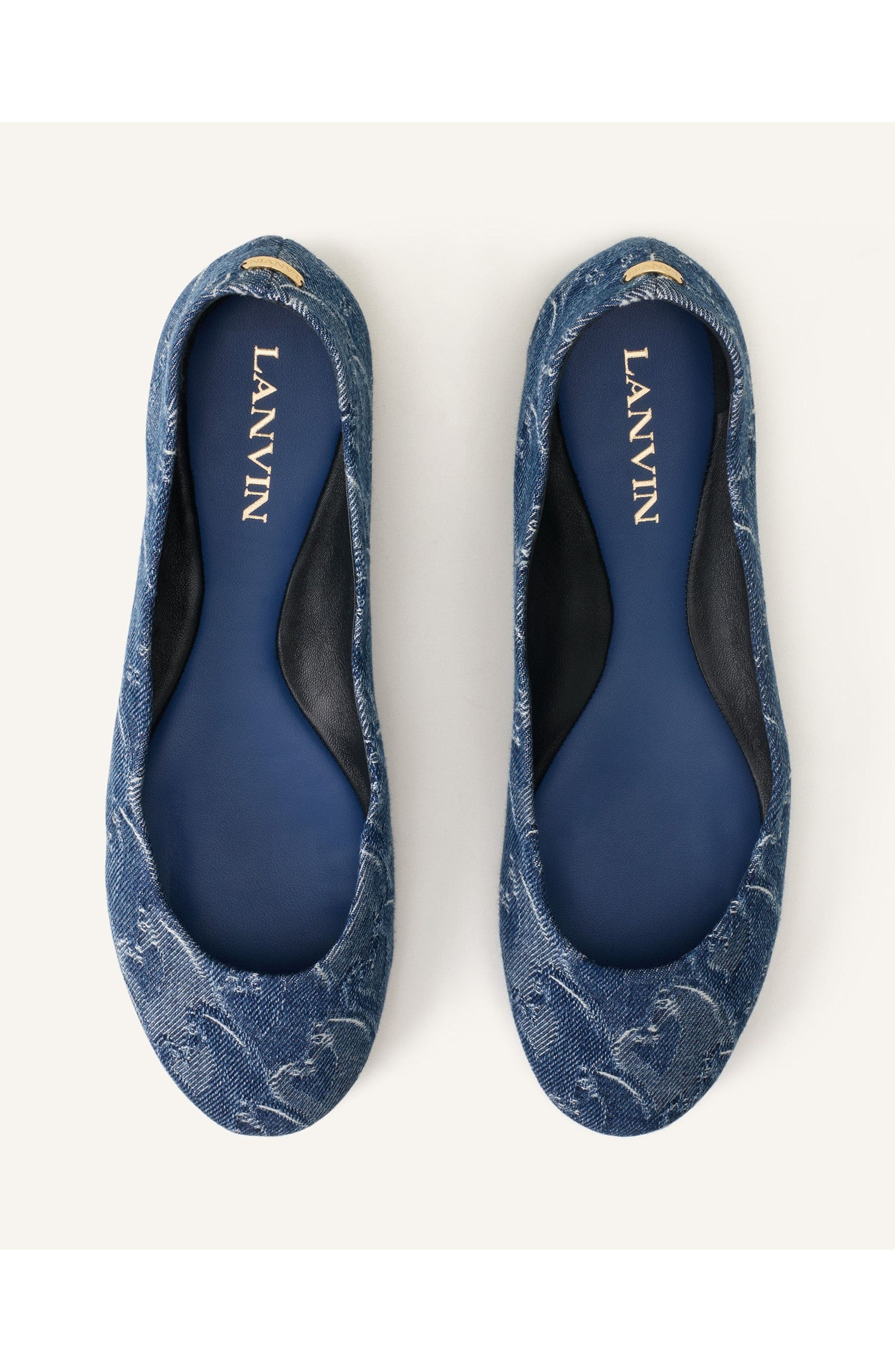 Lanvin Lunar Year Ballerina In Denim, Alternate, color, Blue