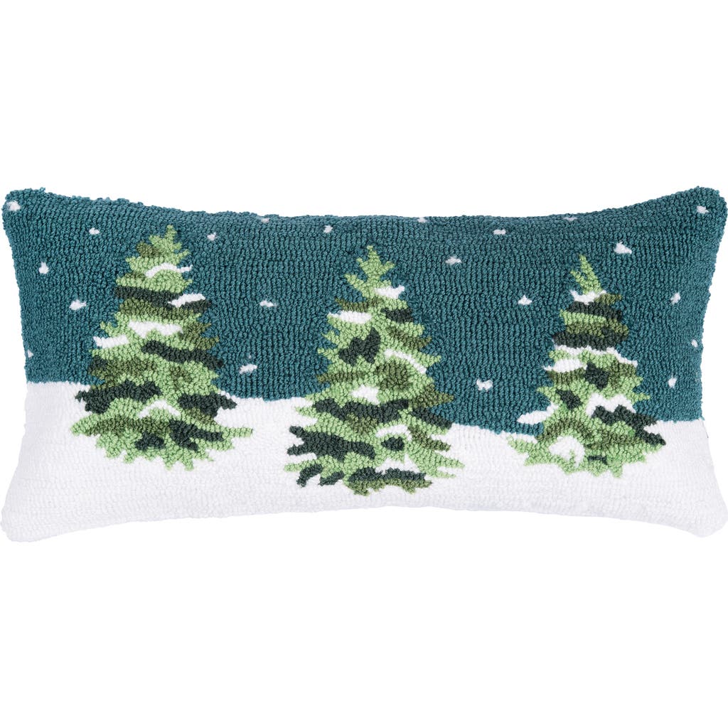 C & F Home C&f Home Winter Forest Hooked Throw Pillow, 12" X 24" In Green