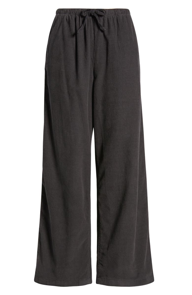 Rip Curl Keepsakes Corduroy Wide Leg Drawstring Pants, Alternate, color, Washed Black