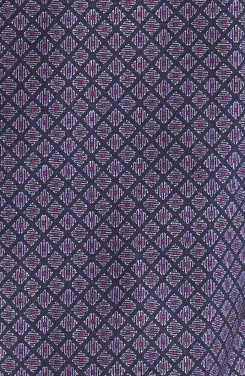 Stone Rose Geometric Print Stretch Button-Up Shirt, Alternate, color, Navy