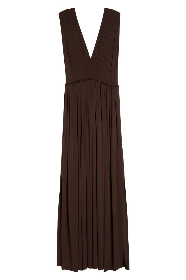 Walter Pleated Jersey Dress, Alternate, color, COFFEE