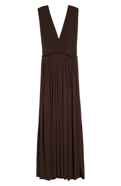 Max Mara Walter Stretch Jersey Long Dress In Coffee