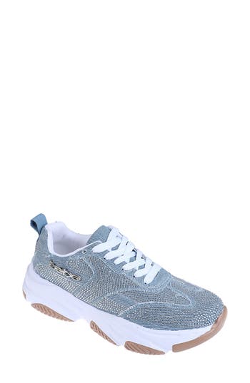 BEBE BEBE RHINESTONE DENIM SNEAKER
