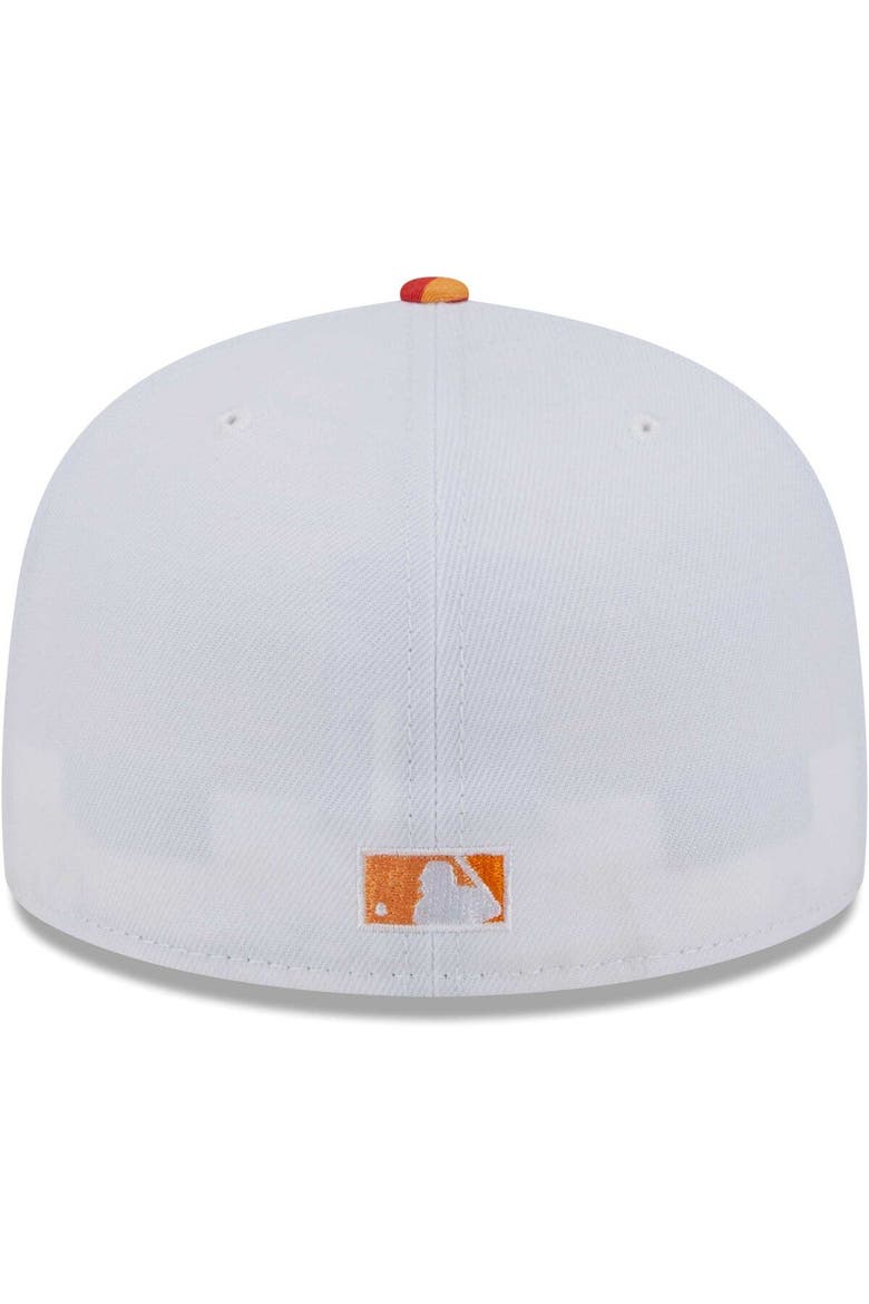 Men's New Era White/Orange Chicago White Sox Flamingo 59FIFTY Fitted Hat, Alternate, color, White
