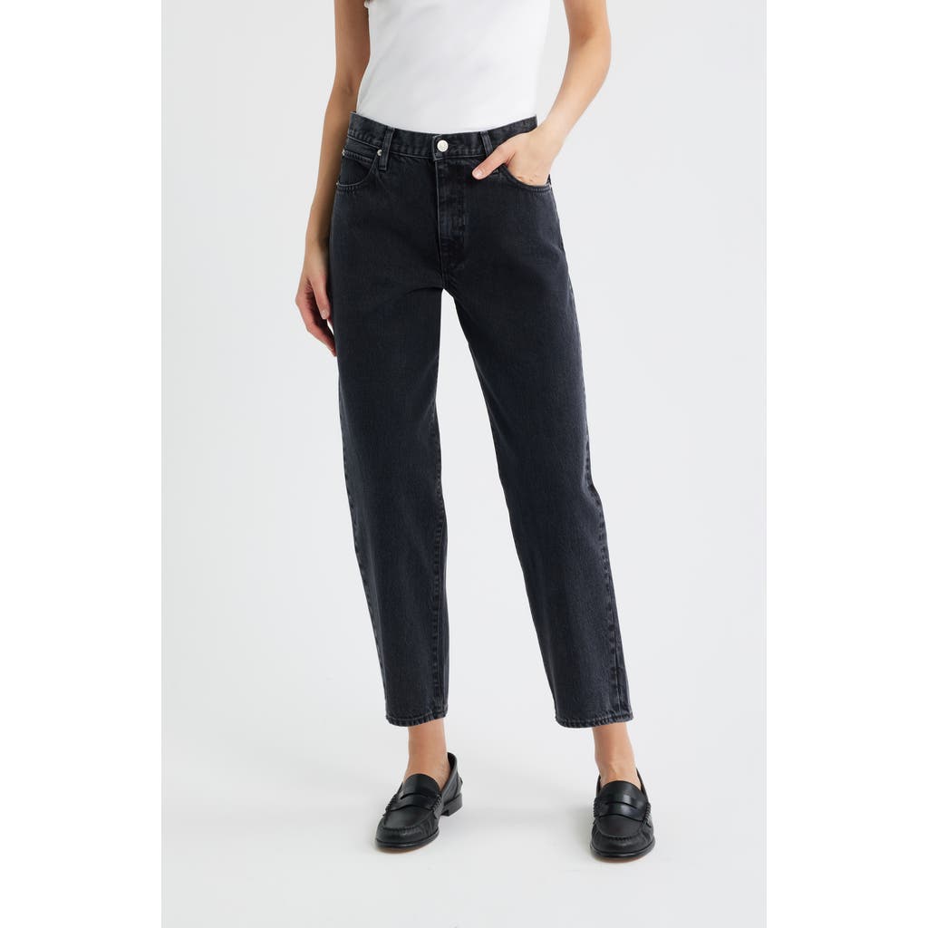 Frame The Candle High Waist Barrel Jeans In Black