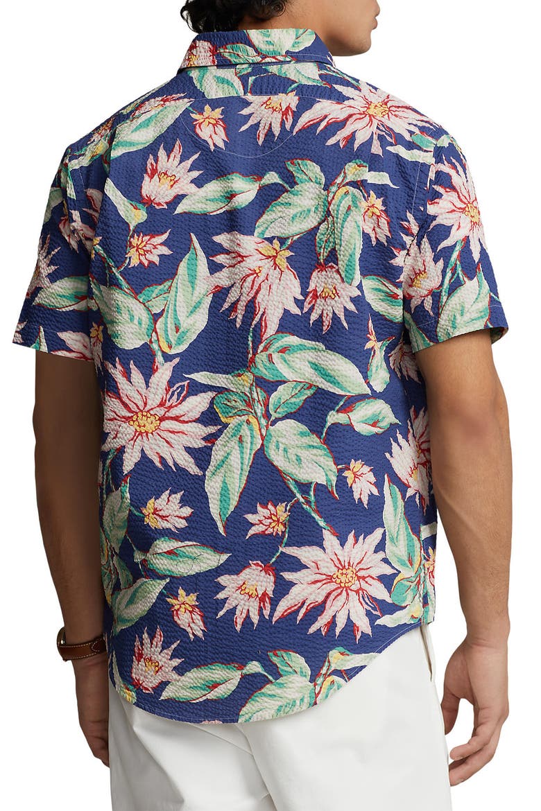 Floral Seersucker Short Sleeve Button-Down Shirt, Alternate, color, BELLEVILLE FLORAL