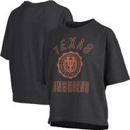 PRESSBOX Women's Pressbox Black Texas Longhorns Motley Crew Bishop Waist Length Oversized Slub T-Shirt
