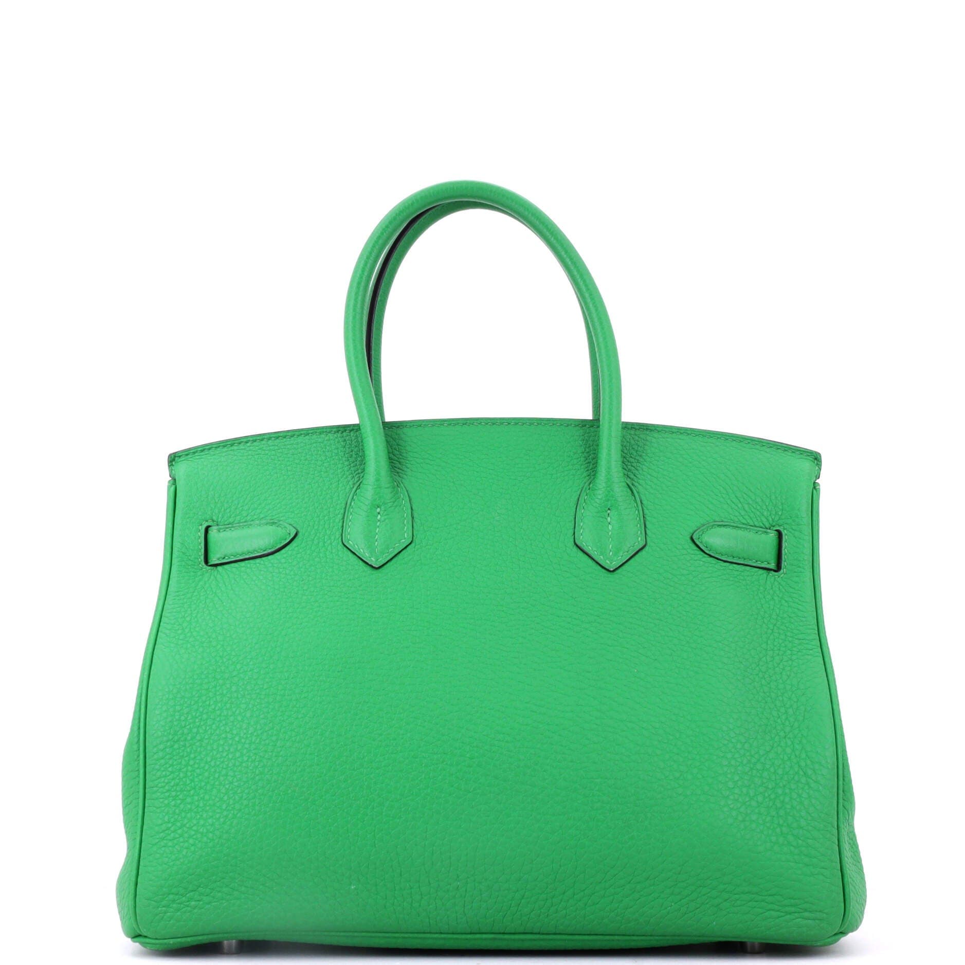 Birkin Handbag Green Clemence with Palladium Hardware 30, Alternate, color, Green