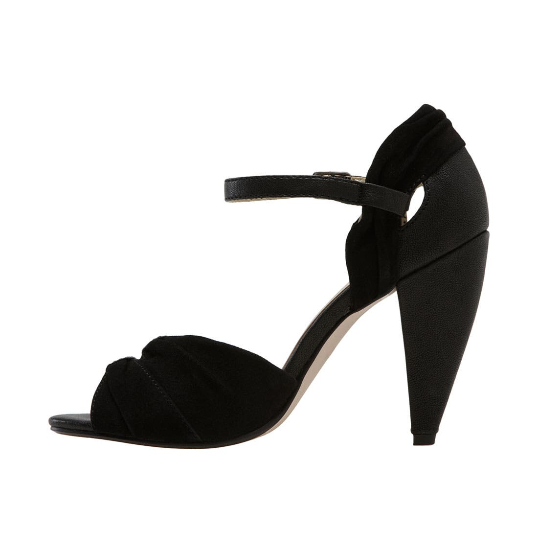 'Little Owl' Sandal, Alternate, color, BLACK