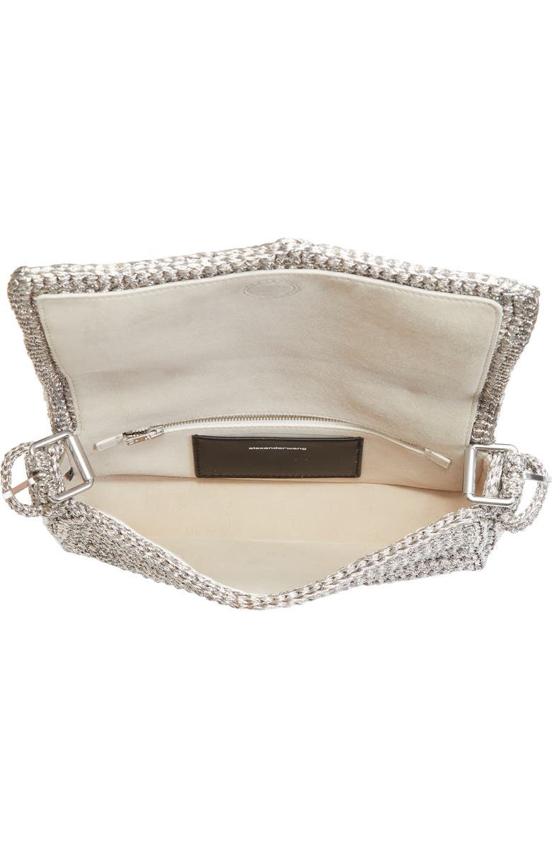 Alexander Wang Ricco Cozy Slim Woven Shoulder Bag, Alternate, color, Metallic Gunmetal
