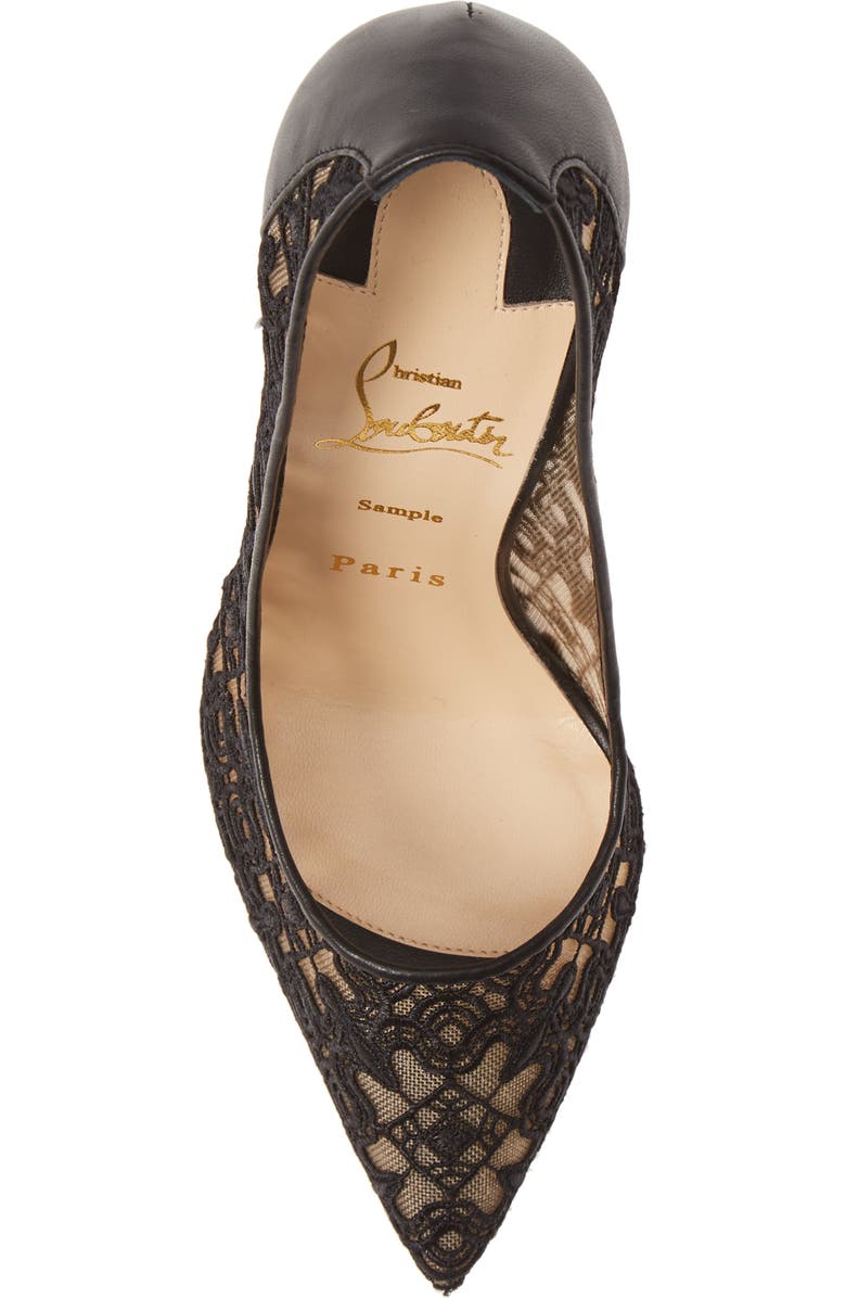 Christian Louboutin Follies Lace Pointed Toe Pump, Alternate, color,