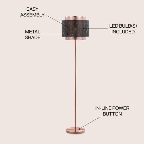 Jonathan Y Tribeca Metal Led Floor Lamp In Copper
