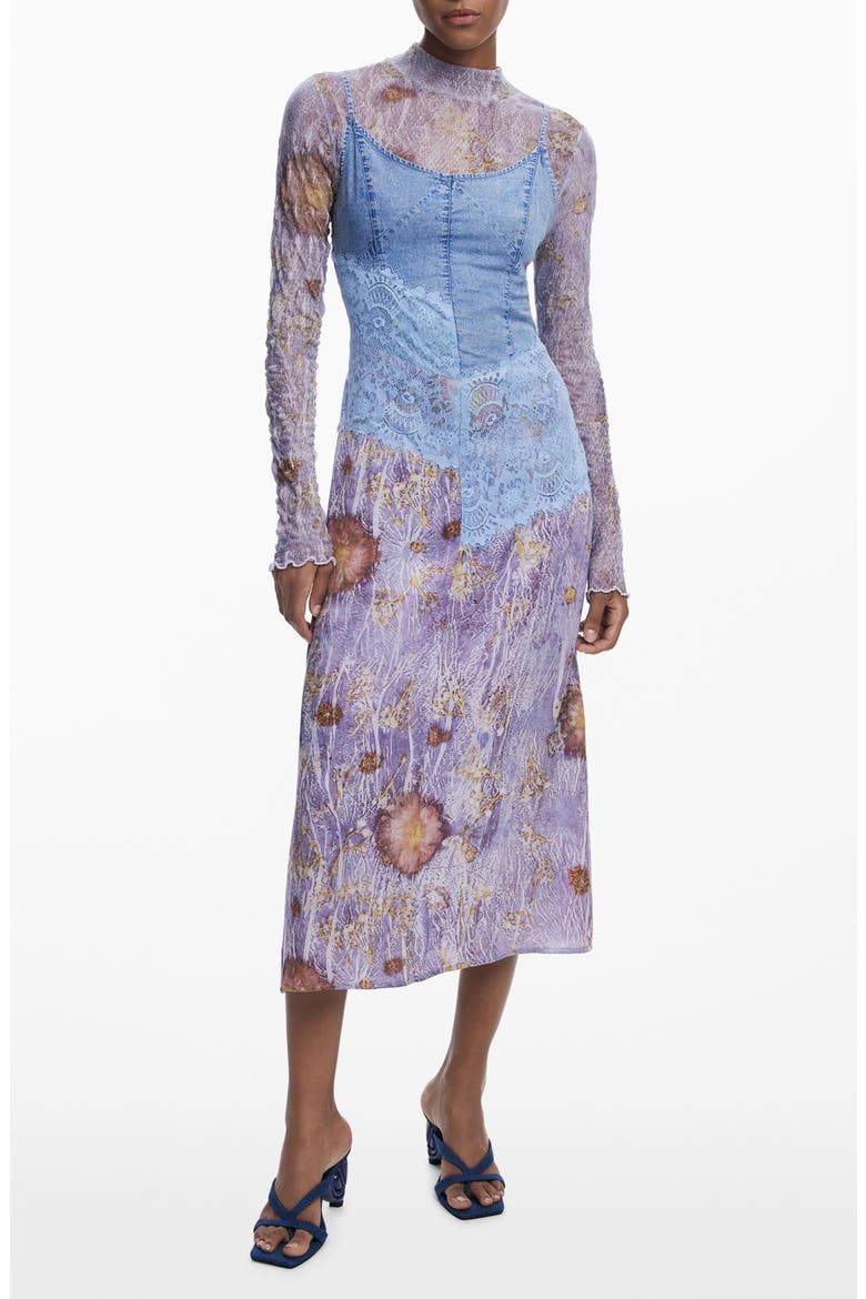 Sleeveless A-Line Dress, Main, color, BLUE