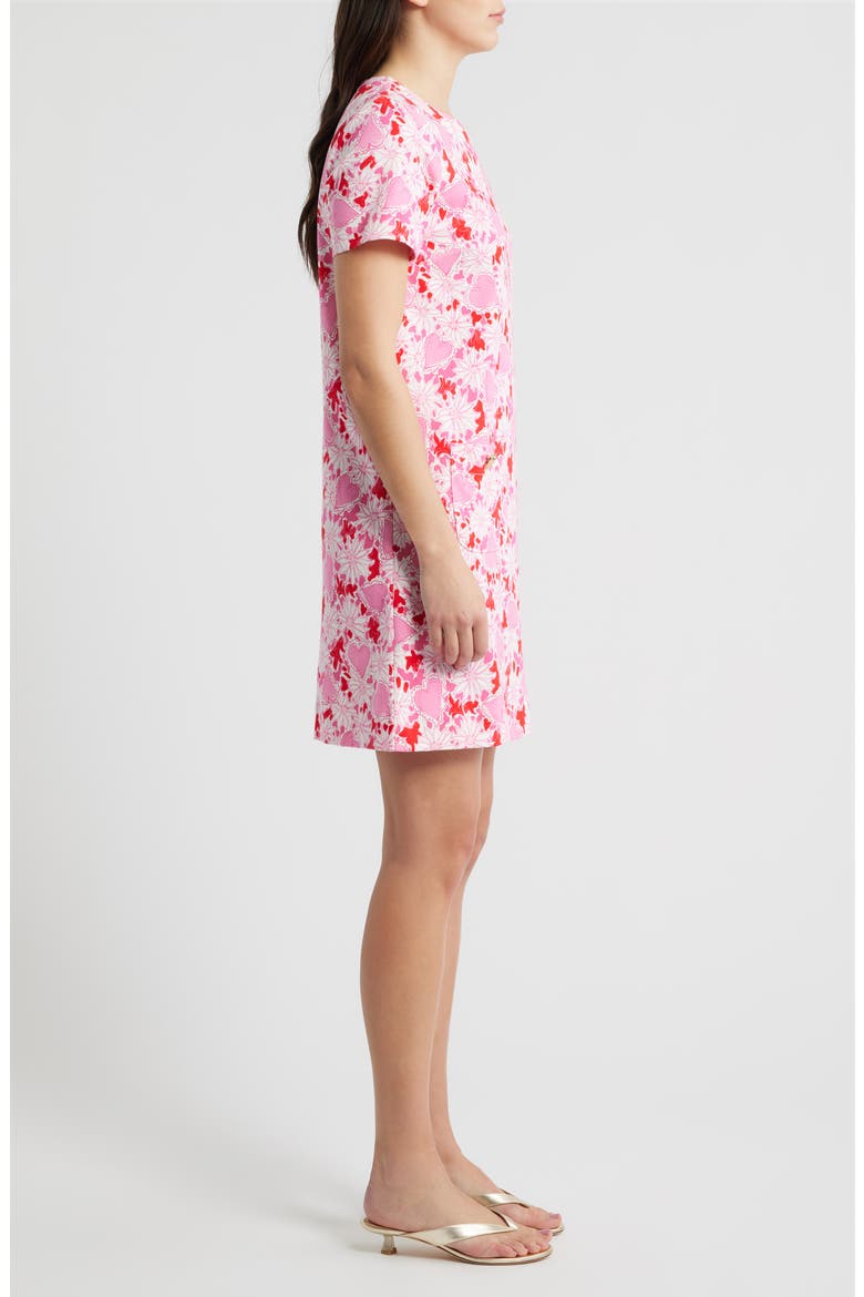 Mattison Floral Cotton Blend Shift Dress, Alternate, color, COCONUT DEAR HEART