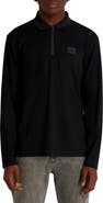 KARL LAGERFELD PARIS Quarter Zip Knit Polo
