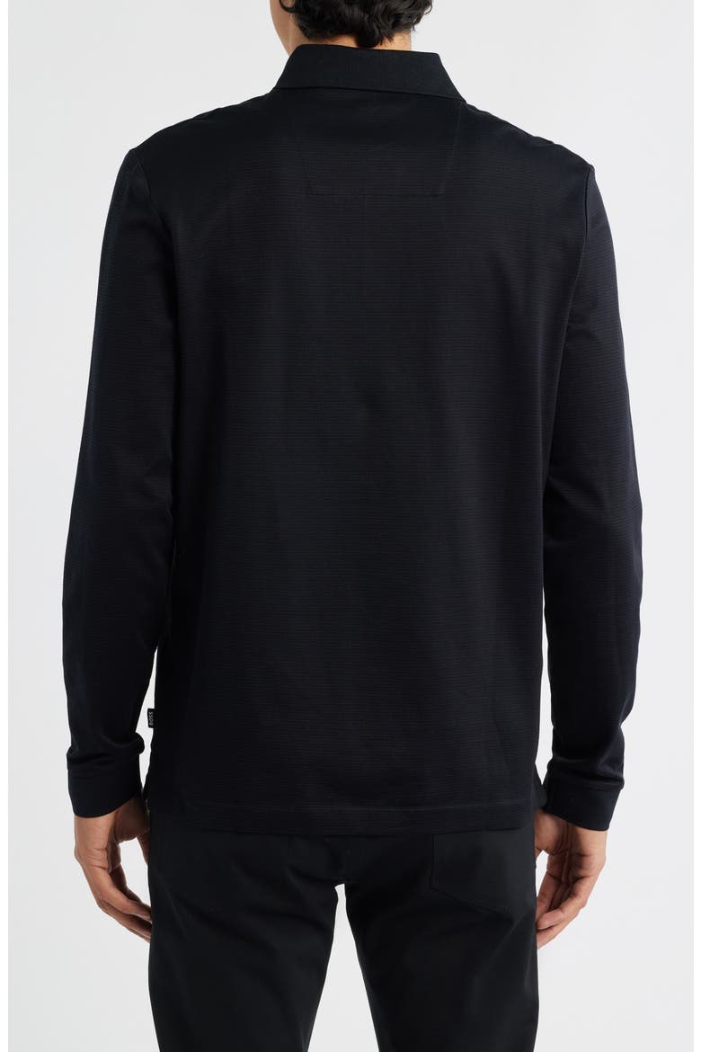 Pado Long Sleeve Cotton Polo, Alternate, color, BLACK