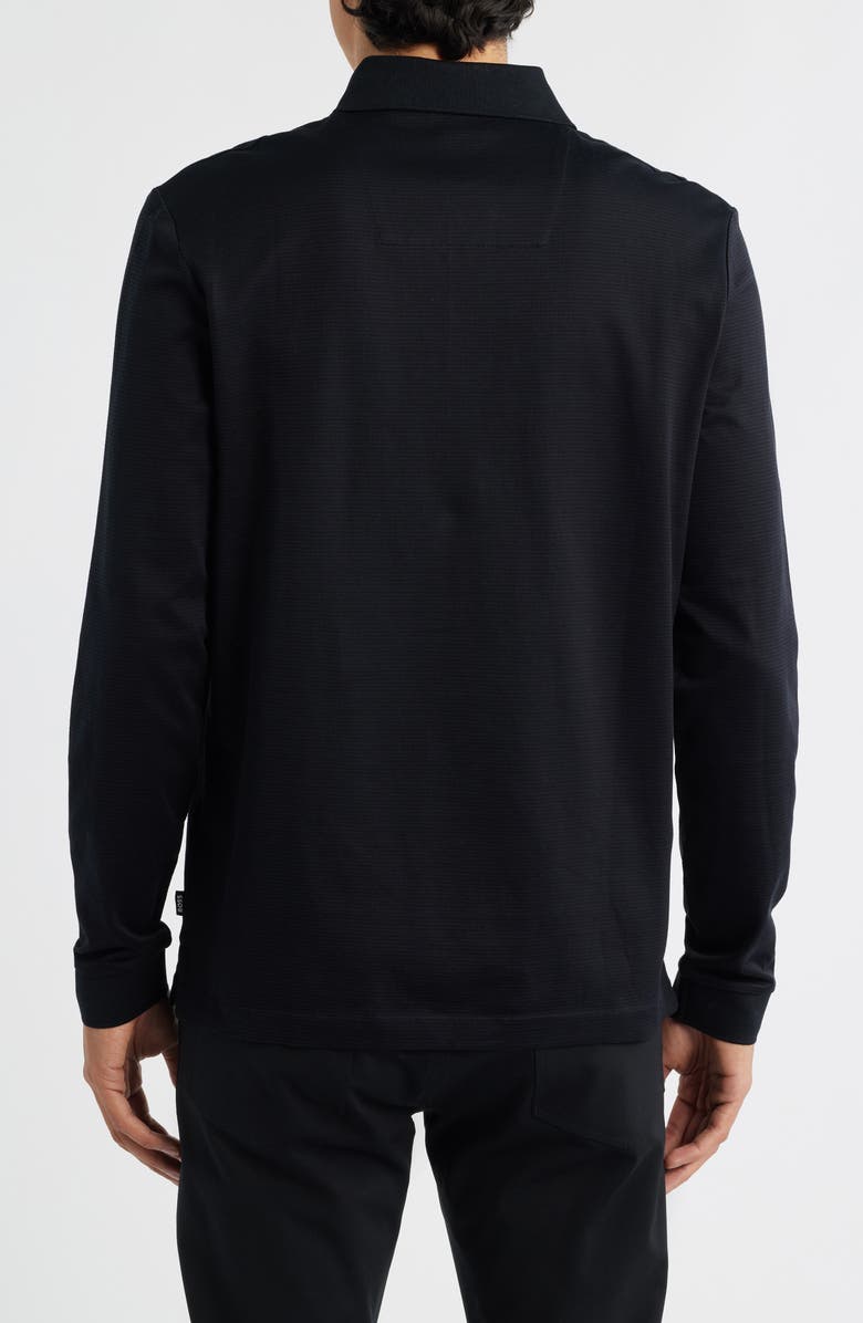 BOSS Pado Long Sleeve Cotton Polo, Alternate, color, Black