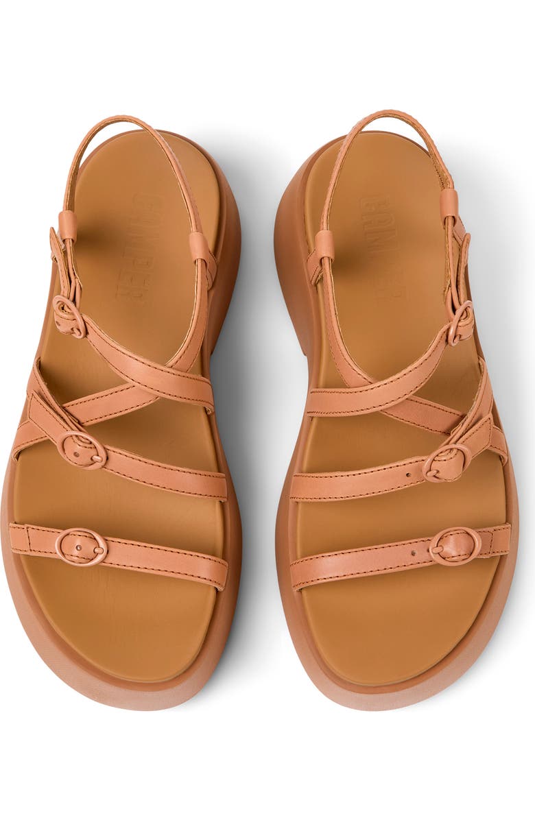 Camper Tasha Ankle Strap Platform Sandal, Alternate, color, Tan
