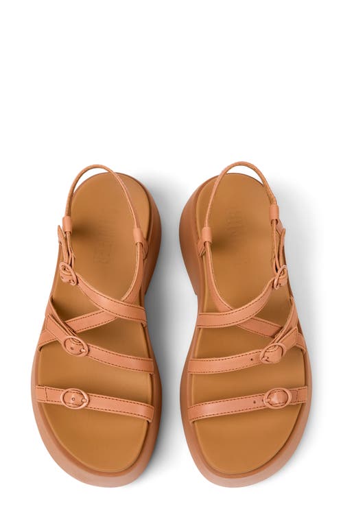 Camper Tasha Ankle Strap Platform Sandal In Tan