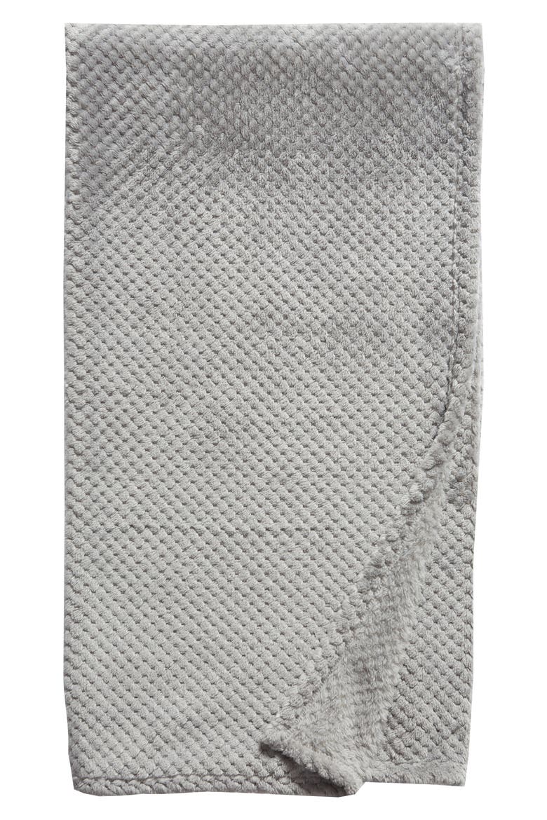 Waffle Plush Throw Blanket, Main, color, GREY FROST