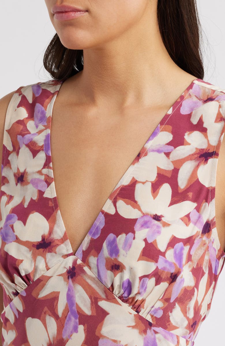 Rails Audrina Floral Print Midi Dress, Alternate, color, Amaranth
