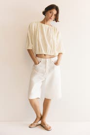 H&M Textured Bubble-hem Blouse