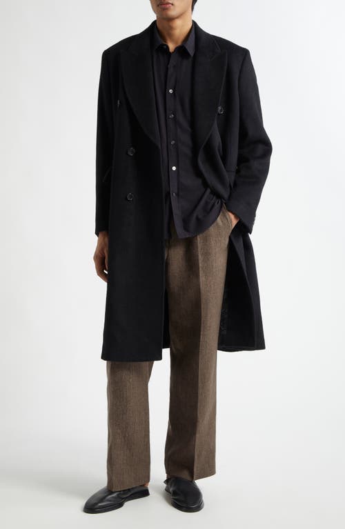 OUR LEGACY Whale Double Breasted Mohair Blend Coat in Black Hairy Wool at Nordstrom, Size 46