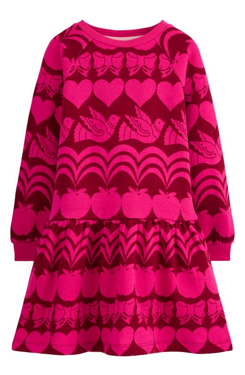 Kids' Mod Print Long Sleeve Sweatshirt Dress (Toddler, Little Kid & Big Kid)