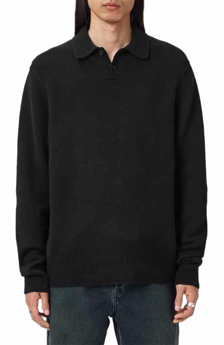 AllSaints Patern Long Sleeve Polo